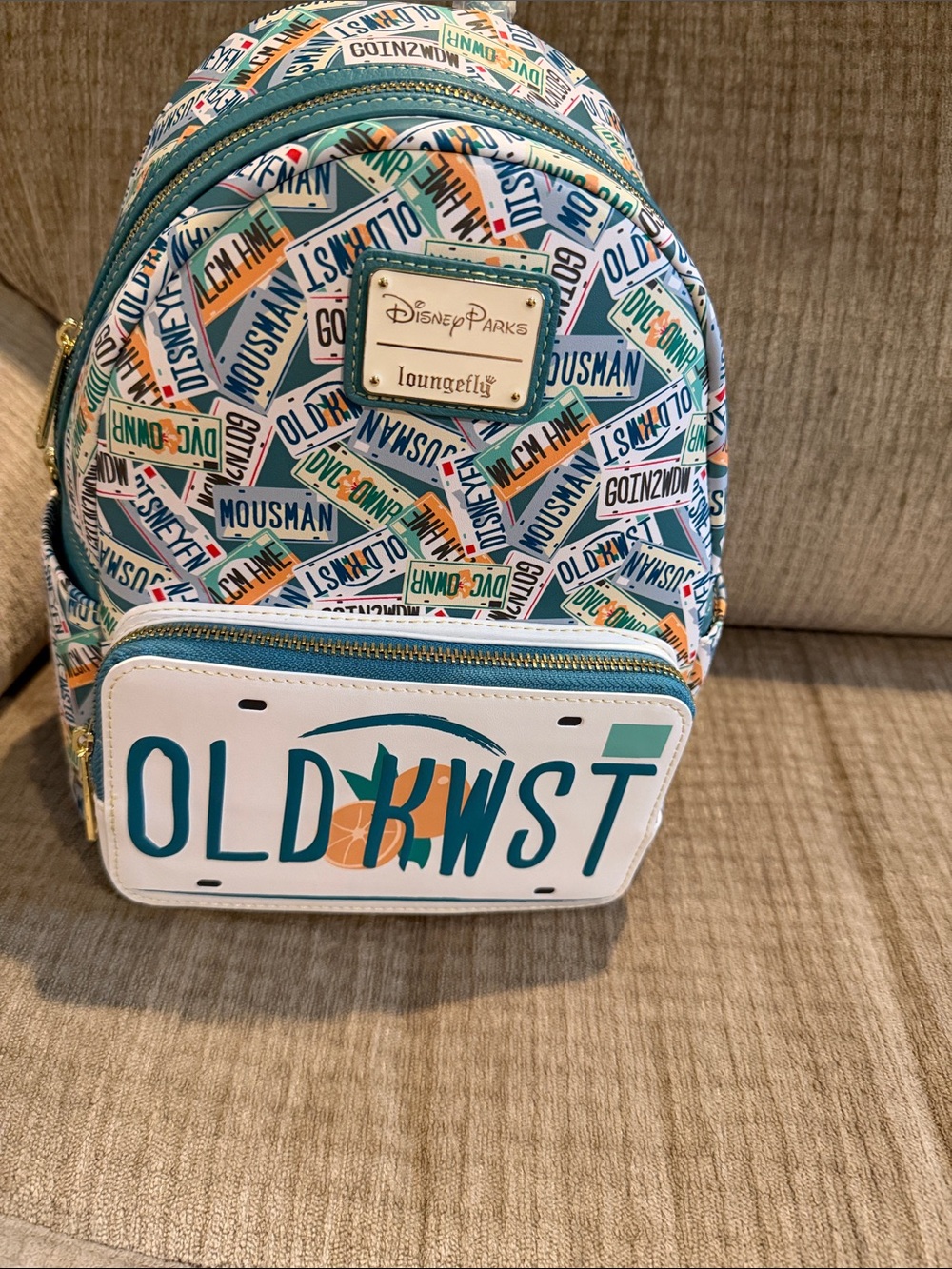 Disney Parks Loungefly Orange Bird 'Old D?Wst' Mini Backpack - Teal & White
